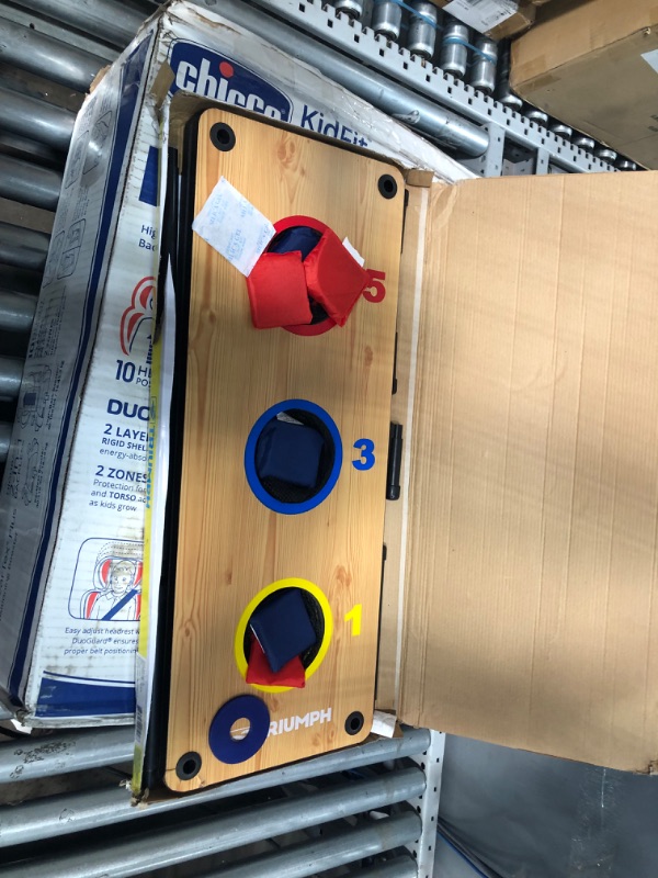 Photo 1 of **DAMAGED**Triumph Sports 2-in-1 Bag Toss/ Washer Toss Combo - Includes 2 Game Platforms, 6 Toss Bags, 6 Washers