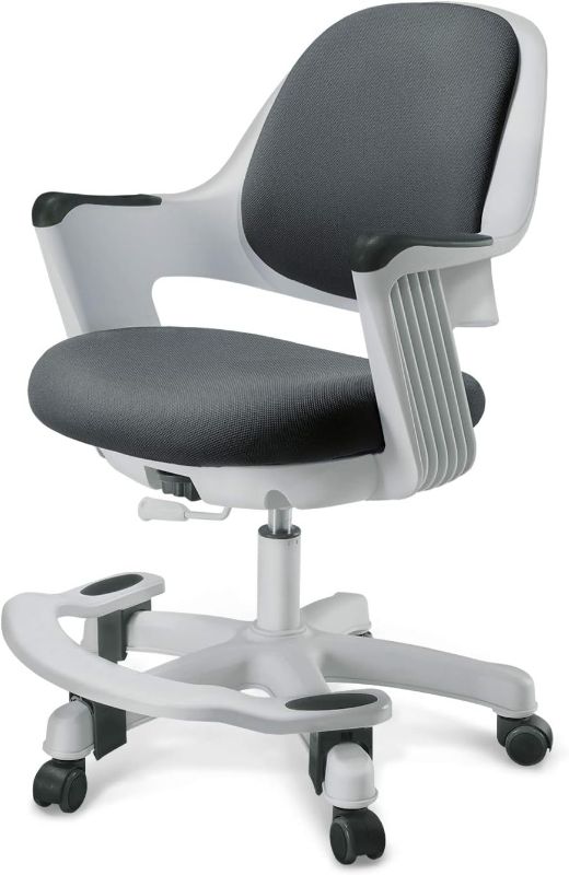 Photo 1 of SitRite Ergonomic Kids Desk Chair Children Study Student Computer Home School Office Height Control Easy to Assemble (Cyber Grey, Swivel)
