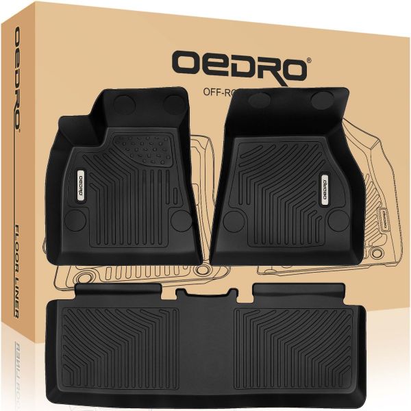 Photo 1 of OEDRO® Floor Mats for 2015-2020 Tesla Model S, Unique Black TPE All-Weather Guard Full Set Liners
