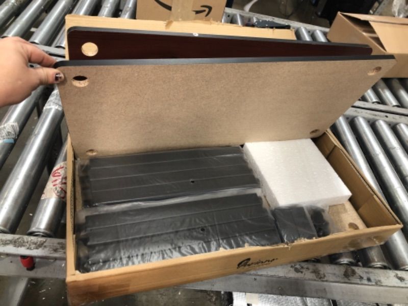 Photo 1 of Furinno Turn-S-Tube 3-Tier Compact Multipurpose Shelf Display Rack with Square Tube, Dark Cherry/Black Dark Cherry/Black 3-Tier Square Tube Display Rack