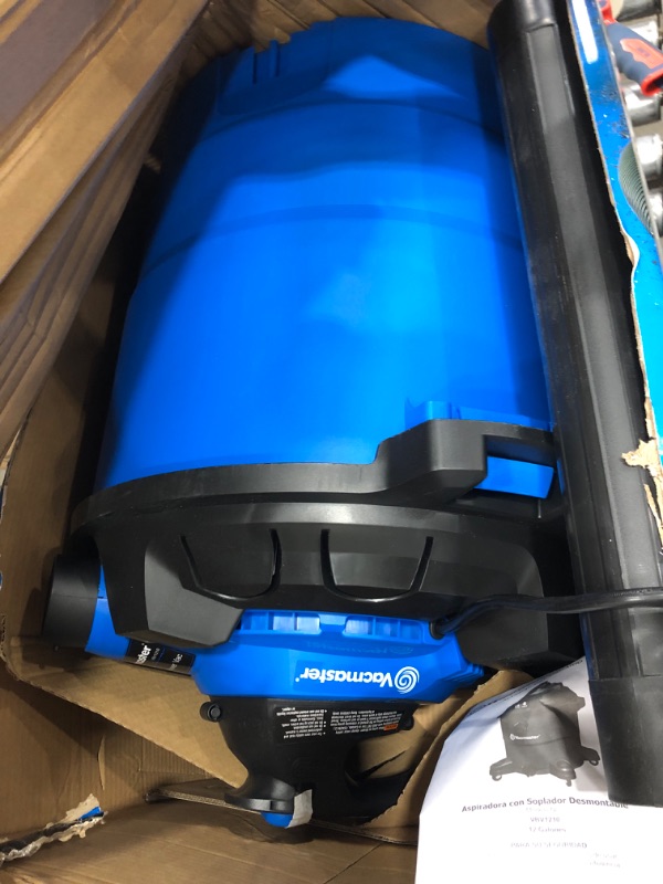 Photo 2 of ***MISSING COMPONENTS***Vacmaster VBV1210, 12-Gallon* 5 Peak HP** Wet/Dry Shop Vacuum with Detachable Blower, Blue
