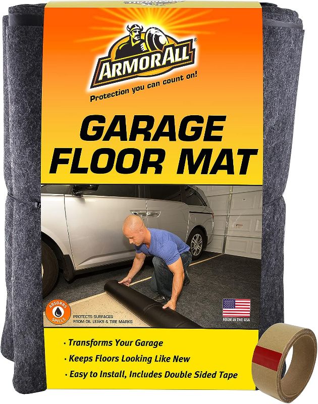 Photo 1 of Armor All Original Garage Floor Mat, (20' x 7'4"), (Includes Double Sided Tape), Protects Surfaces, Transforms Garage - Absorbent/Waterproof/Durable (USA Made) (Charcoal)