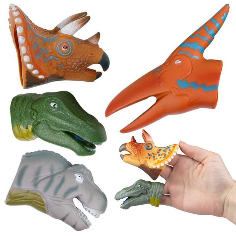 Photo 1 of ArtCreativity Assorted Dinosaur Finger Puppets for Kids, Pack of 12, Dinosaur Toys for Boys and Girls, Dino Birthday Party Favors, Goodie Bag and Piñata Fillers, Teacher Rewards, 4 Cool Designs