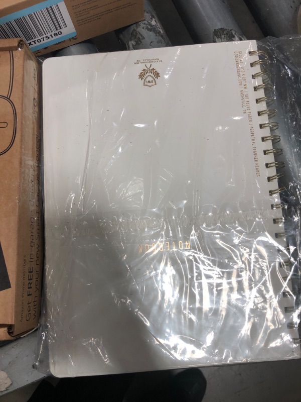 Photo 2 of Designworks Ink A4 - 8.25" x 11.625" Speckled Ivory White Textured Paper Notebook Journal with Gold Accents, Lined Pages, and Durable Spiral Binding for Work, Writing, Journaling