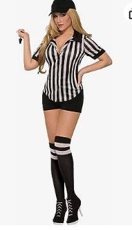 Photo 1 of Rubie's Women's Forum Flirty Referee Costume Shirt, Black/White, Small
