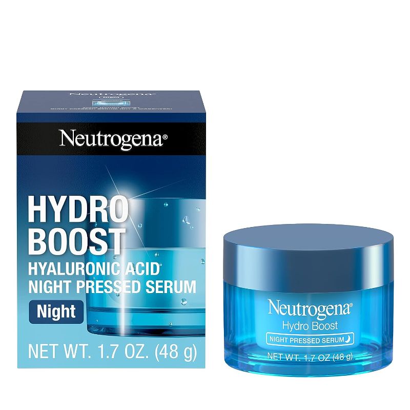 Photo 1 of Neutrogena Hydro Boost Night Moisturizer for Face, Hyaluronic Acid Facial Serum for Dry Skin, Oil-Free and Non-Comedogenic, 1.7 oz
