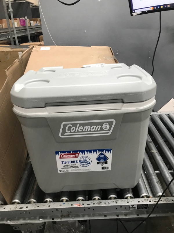 Photo 3 of Coleman Ice Chest Coleman 316 Series Wheeled Hard Coolers Rock Grey 65 Quart Wheeled