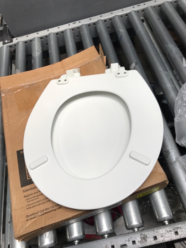 Photo 5 of **USED**
Mayfair 847SLOW 000 Kendall Slow-Close, Removable Enameled Wood Toilet Seat That Will Never Loosen, 1 Pack - ROUND - Premium Hinge, White White ROUND Toilet Seat