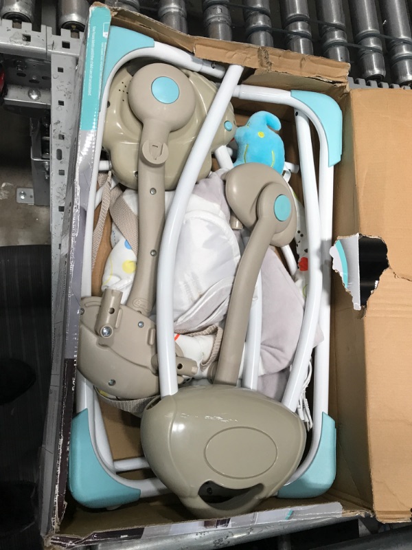 Photo 2 of **USED**
Soothing Portable Swing for Babies,Electric Baby Swing with Intelligent Music Vibration Box,Comfort Rocking Chair Load Resistance: 6-25 lb, Applicable Object: 0-9 Months for Infants. D93883 White gray