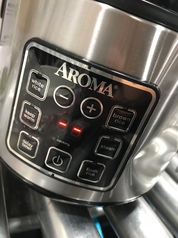 Photo 8 of **MINOR DAMAGE**
Aroma Housewares ARC-914SBD Digital Cool-Touch Rice Grain Cooker and Food Steamer, Stainless, Silver, 4-Cup (Uncooked) / 8-Cup (Cooked) Basic