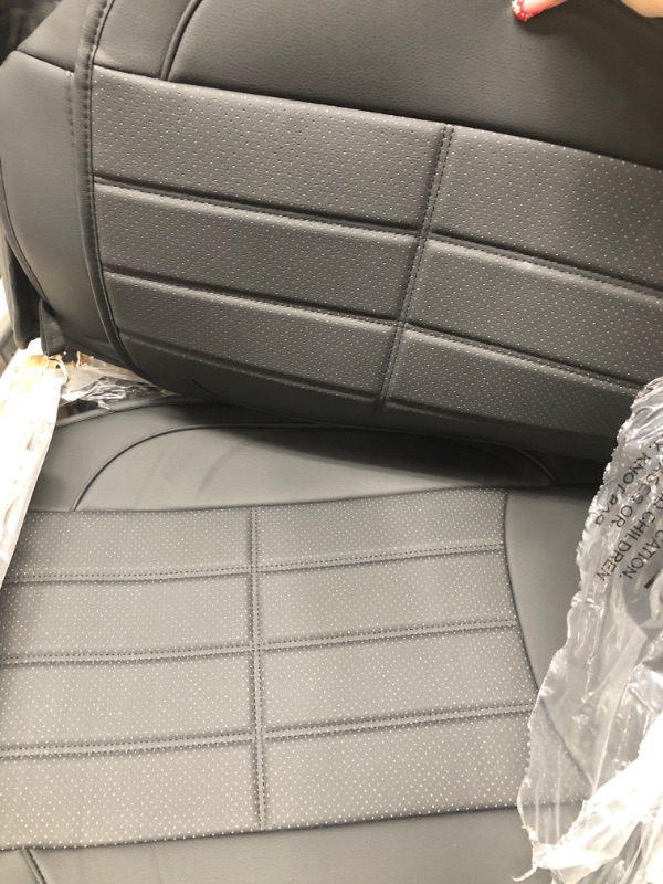 Photo 1 of AOOG Leather Car Seat Covers, Leatherette Automotive Vehicle Cushion Cover for Cars SUV Pick-up Truck, Universal Non-Slip Vehicle Cushion Cover Waterproof Protectors Interior Accessories, Front Pair FRONT PAIR BLACK