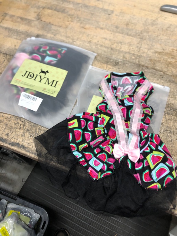 Photo 2 of 2 pack of Small Dog Dress - Watermelon Printed Black Dog Clothes Dog Apparel Puppy Outfits Puppy Dresses for Girl Small Dogs (XL) watermelon XL(12-20lbs)