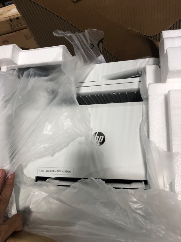 Photo 2 of HP Color LaserJet Pro M283fdw Wireless All-in-One Laser Printer, Remote Mobile Print, Scan & Copy, Duplex Printing, Works with Alexa (7KW75A), White