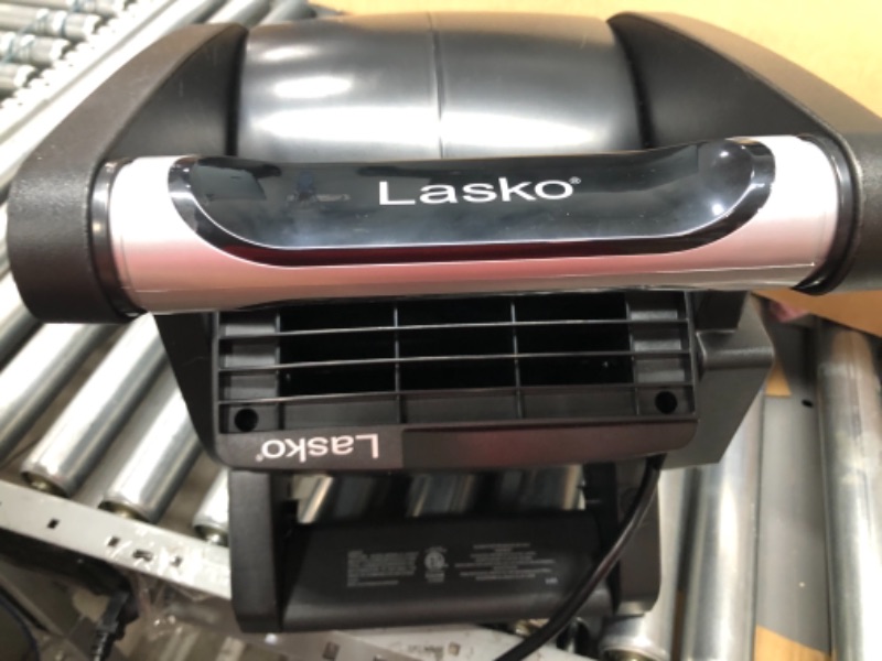 Photo 2 of Lasko High Velocity Max Performance Pivoting Utility Blower Fan, for Cooling, Ventilating, Exhausting and Drying, Home, Job Site, 2 AC Outlets, Circuit Breaker with Reset, 3 Speeds, 14", Black, U15617