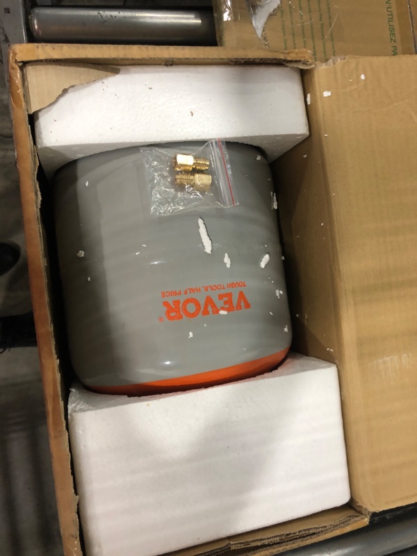 Photo 2 of VEVOR Refrigerant Recovery Tank with Float Switch - 30 lb. Capacity ac Recovery Tank with ¼ to ½ Adaptor, Reusable Recovery Tank HVAC for All Refrigerant, Prevent Overflow, with Trace Amount of N? 2023 Elite Version 30lb with Float Switch Orange+Gray