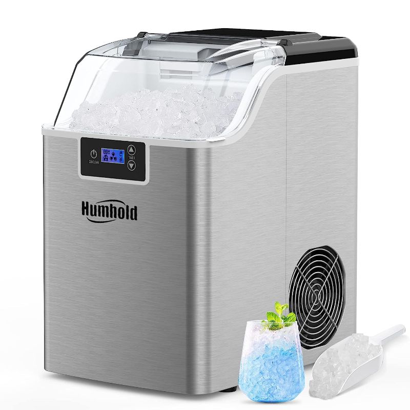 Photo 1 of HUMHOLD Nugget Ice Maker Countertop, 44Lbs Pebble Ice Per Day, 24Hrs Preset Program with Automatic Self Cleaning Function, Mini Pellet Ice Cubes Maker Machine for Home/Kitchen/Office/RV
