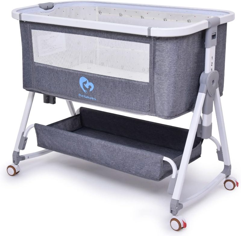 Photo 1 of Bellababy Baby Bedside Sleeper, Bassinet for Safe Co-Sleeping, Storge Bag, Easy to Assemble, Easy Folding Portable Crib for Newborn/Infants
