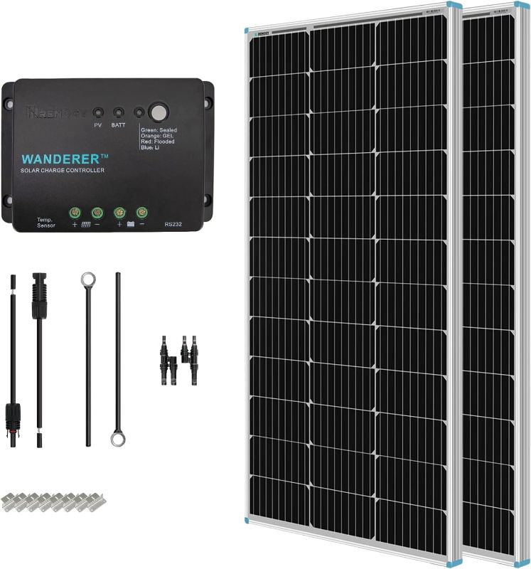 Photo 1 of **LIKE NEW** Renogy 200 Watt 12 Volt Monocrystalline Solar Panel Starter Kit