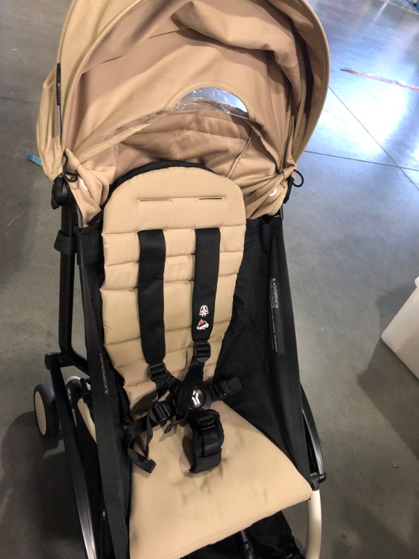 Photo 2 of BABYZEN YOYO2 Stroller Frame, White Frame, Taupe Seat Cushion + Matching Canopy