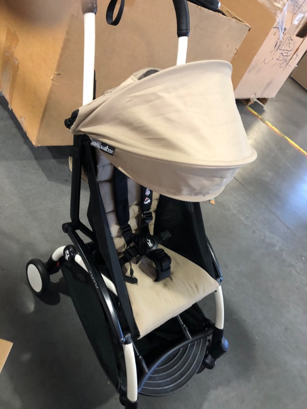 Photo 3 of BABYZEN YOYO2 Stroller Frame, White Frame, Taupe Seat Cushion + Matching Canopy