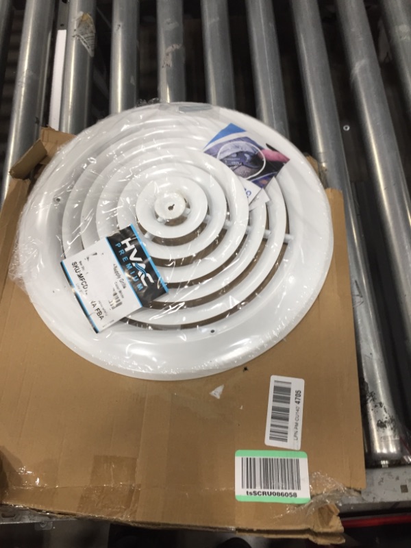 Photo 2 of 12" Round Ceiling Diffuser - Easy Air Flow - HVAC Vent Duct Cover [White] - [Outer Dimensions: 15.75"]