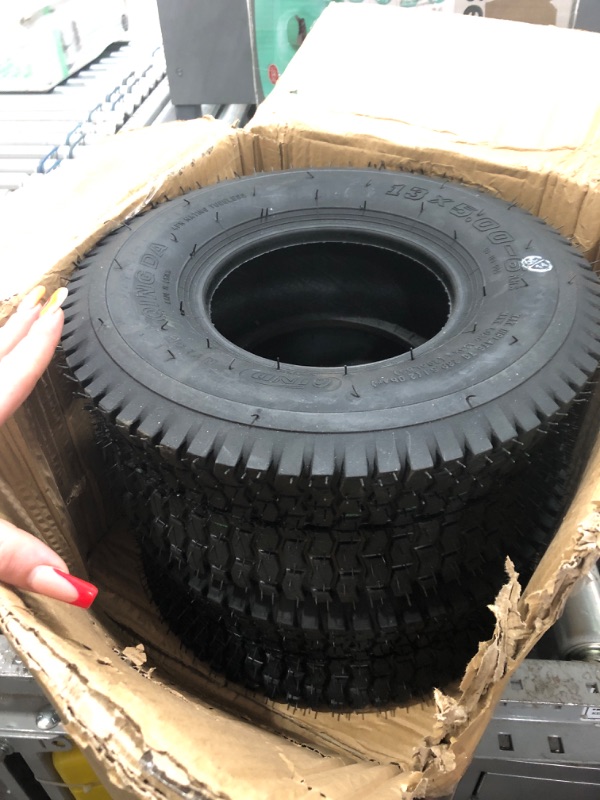 Photo 2 of 2 Pack 13x5.00-6 Lawn Mower Tire,13x5x6 Tractor Turf Tire,295lbs Capacity,4 ply Tubeless