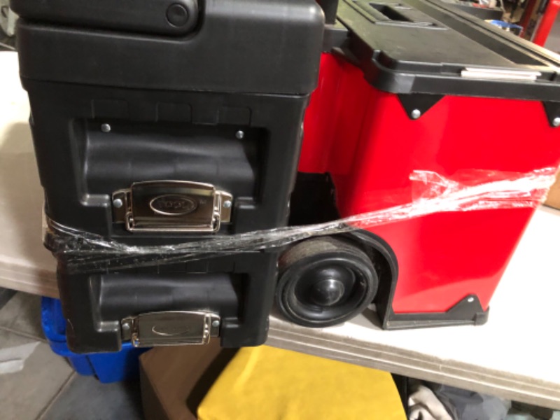 Photo 6 of ***BROKEN ROLLER HANDLE*** BIG RED TRJF-C305ABD Torin Garage Workshop Organizer: Portable Steel and Plastic Stackable Rolling Upright Trolley Tool Box with 3 Drawers, Red