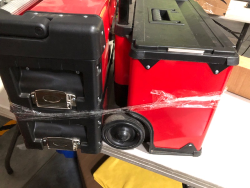 Photo 4 of ***BROKEN ROLLER HANDLE*** BIG RED TRJF-C305ABD Torin Garage Workshop Organizer: Portable Steel and Plastic Stackable Rolling Upright Trolley Tool Box with 3 Drawers, Red
