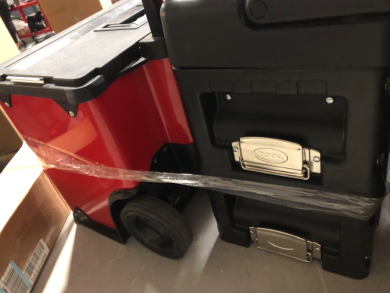 Photo 2 of ***BROKEN ROLLER HANDLE*** BIG RED TRJF-C305ABD Torin Garage Workshop Organizer: Portable Steel and Plastic Stackable Rolling Upright Trolley Tool Box with 3 Drawers, Red
