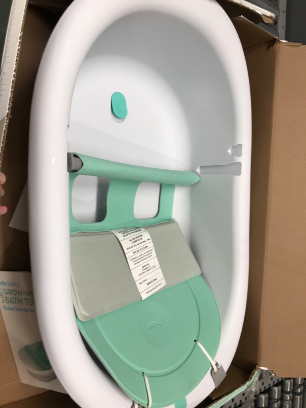 Photo 2 of 4-in-1 Grow-with-Me Bath Tub by Frida Baby Transforms Infant Bathtub to Toddler Bath Seat with Backrest for Assisted Sitting in Tub