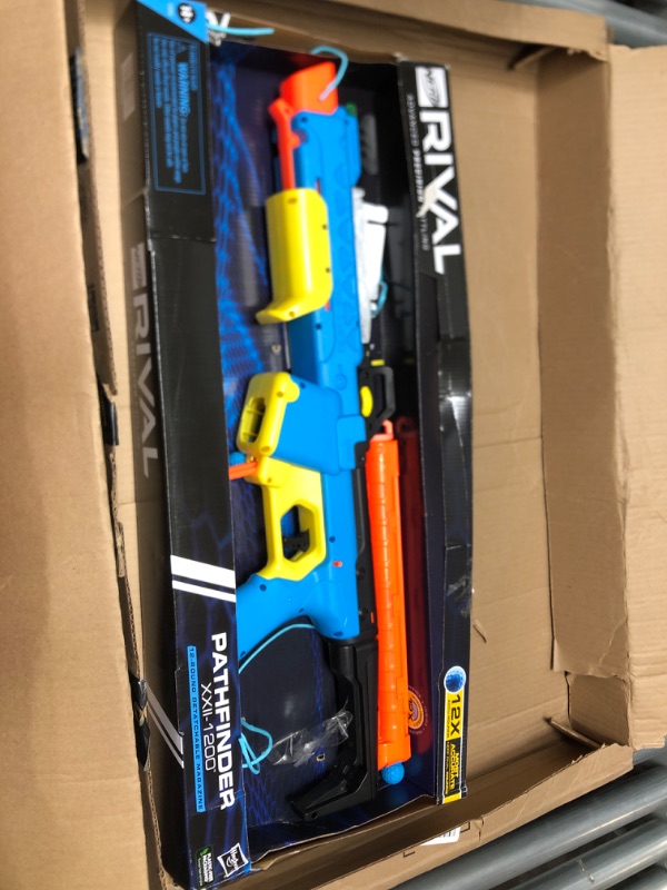 Photo 2 of **OPEN BOX MAY BE MISSING HARDWARE***
Nerf Rival Pathfinder XXII-1200 Blaster, Most Accurate Nerf Rival System, Adjustable Sight, 12-Round Magazine, 12 Nerf Rival Accu-Rounds