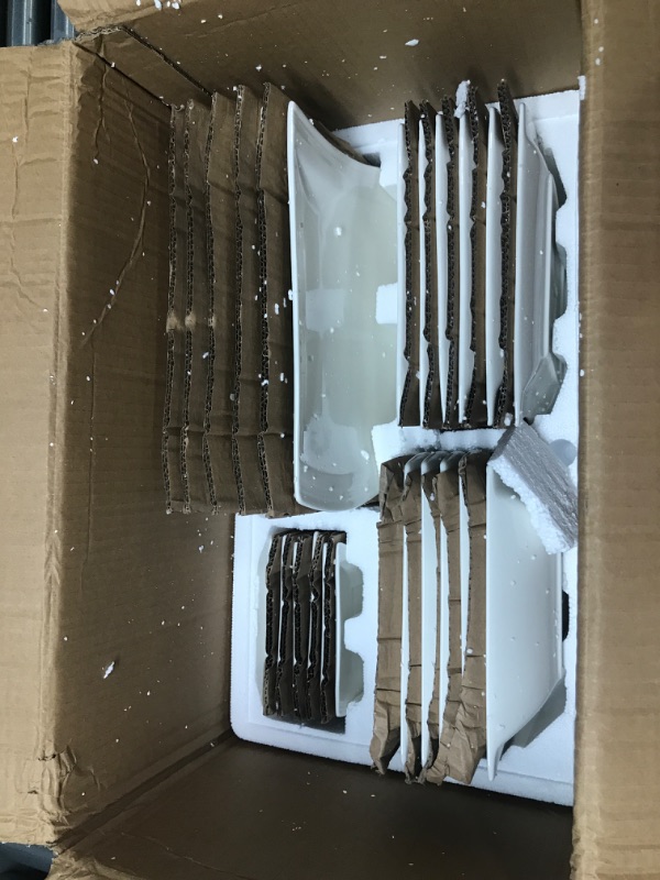 Photo 1 of MALACASA Ivory White Dinnerware Sets, 30-Piece Porcelain Square Dinnerware Set, Modern Dish Set with Plates and Bowls for Dessert, Salad and Pasta, Cup and Saucer, Dinnerware Sets for 6, Series Flora 30 Piece(Service for 6) Ivory White