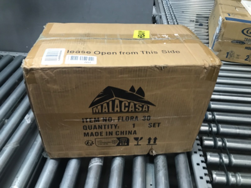 Photo 2 of MALACASA Ivory White Dinnerware Sets, 30-Piece Porcelain Square Dinnerware Set, Modern Dish Set with Plates and Bowls for Dessert, Salad and Pasta, Cup and Saucer, Dinnerware Sets for 6, Series Flora 30 Piece(Service for 6) Ivory White