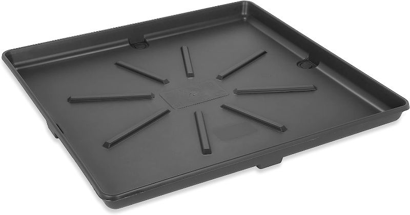 Photo 1 of Camco 20750 Washing Machine Drain Pan with PVC Fitting, 30-Inch x 32-Inch, Graphite - Protects Your Floors from Washing Machine Leaks - Easy to Use Standard Packaging Graphite 30" x 32"