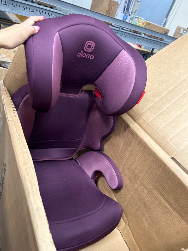 Photo 2 of Diono Everett NXT High Back Booster Car Seat with Rigid Latch, Lightweight Slim Fit Design, 8 Years 1 Booster Seat, Purple NEW! Everett NXT Purple