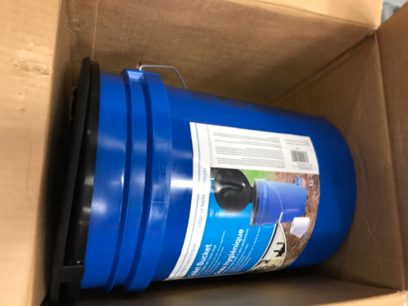 Photo 1 of Camco Portable Toilet with Seat and Cover, 5 Gallons, Blue (41549)