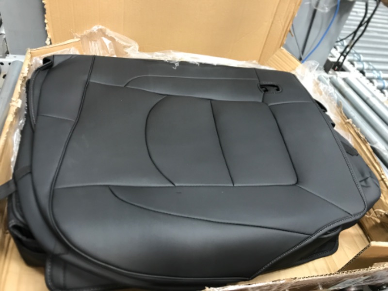 Photo 2 of Maysoo Tesla Model 3 Seat Covers Black car seat Covers Nappa Leather Car Seat Covers, for Tesla Model 3 2023 2022 - 2017 Car Interior Cover (Black-Nappa,Model 3(Full Set)) black nappa model 3(full set)