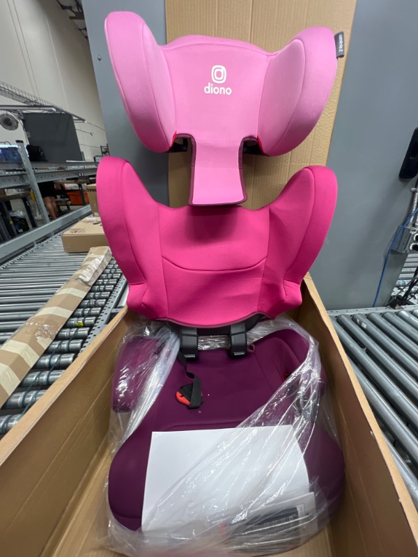 Photo 2 of (Dirty On The Ear)Diono Cambria 2 XL, Dual Latch Connectors, 2-in-1 Belt Positioning Booster Seat, High-Back to Backless Booster with Space and Room to Grow, 8 Years 1 Booster Seat, Pink 2020 Pink