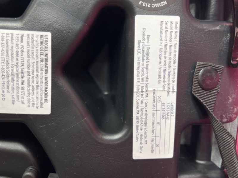 Photo 3 of (Dirty On The Ear)Diono Cambria 2 XL, Dual Latch Connectors, 2-in-1 Belt Positioning Booster Seat, High-Back to Backless Booster with Space and Room to Grow, 8 Years 1 Booster Seat, Pink 2020 Pink