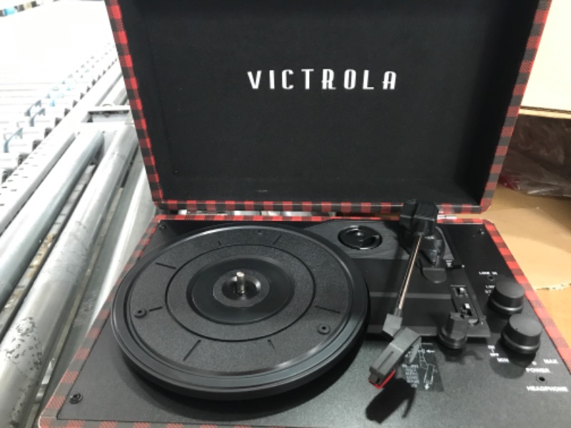 Photo 4 of Victrola Vintage Bluetooth Portable Suitcase Record Player Red Black Record Player