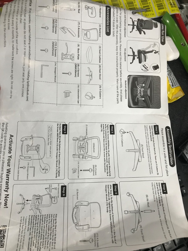 Photo 6 of used chair
loose hardware
FelixKing Ergonomic Office Chair, Headrest Desk Chair 