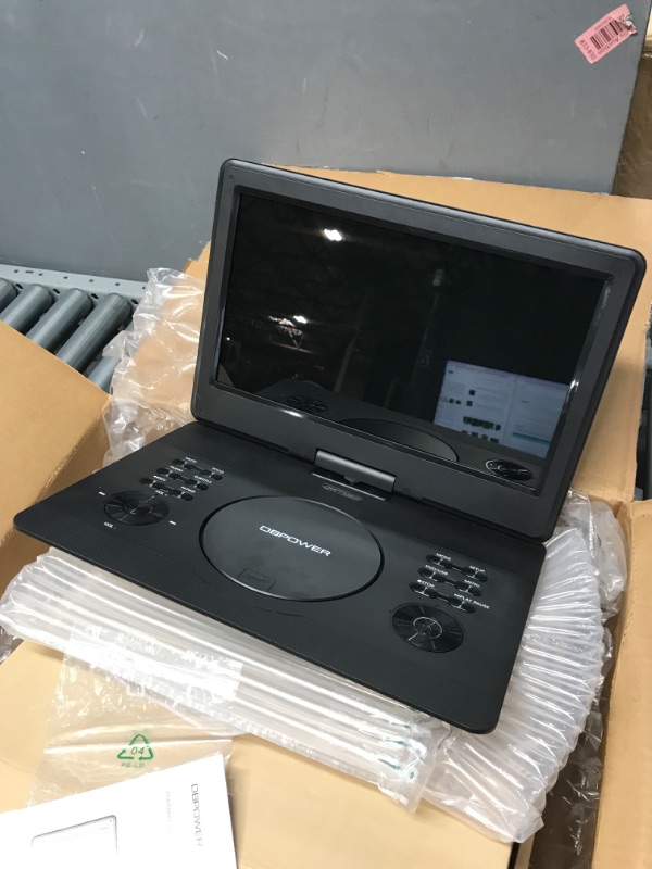 Photo 2 of DBPOWER 16.9" Portable DVD Player with 14.1" HD Swivel Large Screen, Support DVD/USB/SD Card and Multiple Disc Formats, 6 Hrs 5000mAH Rechargeable Battery, Sync TV/Projector, High Volume Speaker 14.1inch