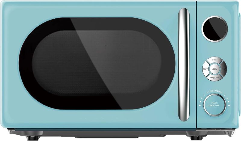 Photo 2 of 0.7 cu. ft. Retro Countertop Microwave Oven, 700 Watts (Color : Blue)