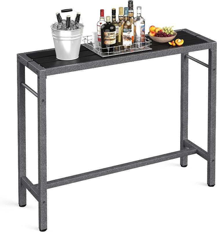 Photo 1 of 
Mr IRONSTONE Outdoor Bar Table 47'' Patio Table Pub Height Dining Table with Waterproof Top and Hammer Finish Stand for Hot Tub, Garden, Backyard,...