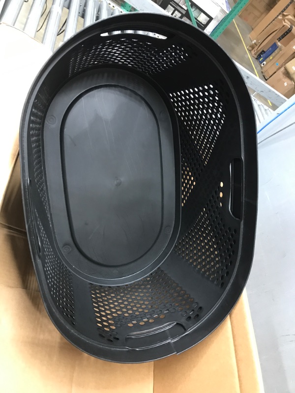 Photo 2 of 
Mind Reader Basket Collection, Laundry Basket, 40 Liter (10kg/22lbs) Capacity, Cut Out Handles, Ventilated, Set of 2, 14.5"L x 23"W x 10.5"H, Black
Color:Black