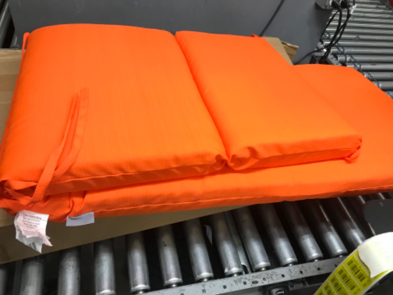 Photo 2 of 
Pillow Perfect Pompeii Solid Indoor/Outdoor Patio Chaise Lounge Cushion Plush Fiber Fill, Weather and Fade Resistant, 72.5" x 21", Orange
Color:Orange
Size:72.5" x 21"
Pattern Name:Pillow