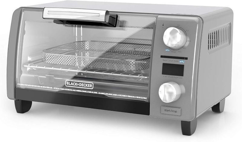 Photo 1 of 
Black+Decker TOD1775G Crisp N Bake Air Fry Digital Toaster Oven, 9" Pizza or 4 Slices of Bread, Gray
