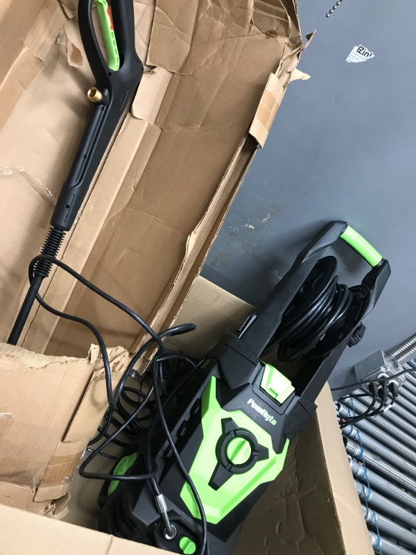 Photo 2 of 
PowRyte Electric Pressure Washer, Foam Cannon, 4 Different Pressure Tips, Power Washer, 3500 PSI 2.4 GPM, Green (PM2G3500)