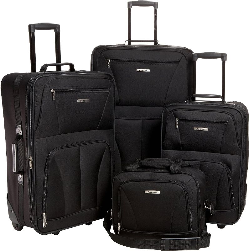 Photo 1 of 
Rockland Journey Softside Upright Luggage Set,Expandable, Lightweight, Black, 4-Piece (14/19/24/28)
Size:4-Piece Set (14/19/24/28)
Color:Black