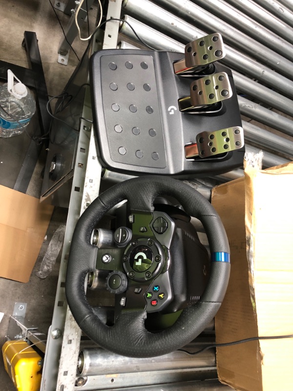 Photo 2 of Logitech G923 Racing Wheel and Pedals for Xbox Series X|S, Xbox One and PC featuring TRUEFORCE up to 1000 Hz Force Feedback, Responsive Pedal, Dual Clutch Launch Control, and Genuine Leather Wheel Cover Xbox|PC Wheel Kit